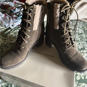 Marc Fisher Women's Deep Olive Suede Leather Boots Like new in the box. 9.5